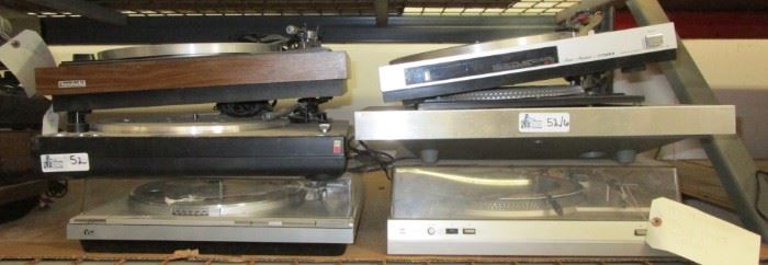 6 VINTAGE TURNTABLES INCLUDING TRANS AUDIO, JVC AND MORE