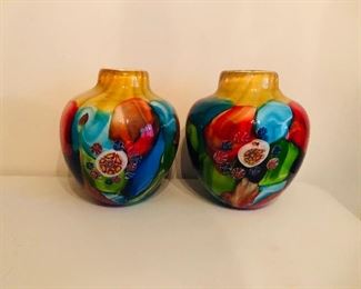 2 Floral Fantasia Beautiful Art Glass Vases
Sold