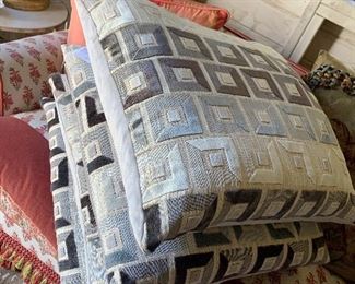 Designer velvet pillows, down