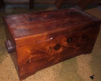 Lot #9B Nice petite cedar chest, $38