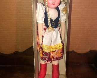 Lot #19B, Composition face, cloth body doll in box, $10