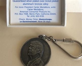 Lot 70B, Jimmy Carter Inaugural key ring in box, $10