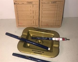 Lot 122B, Pens, Paper, and an ashtray, $14