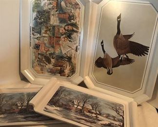 Lot 135B, Set of four new plastic serving trays, the two in the back very large (turkey size), $14