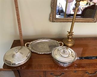 Three Pieces of Silver Plated Serving pieces $38.00
