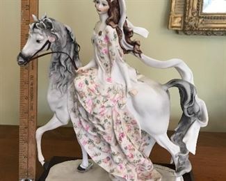 Giuseppe Armani Figurine Lady On Horse Sculpture $150.00