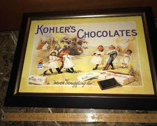 Kohler's Chocolates framed $14.00