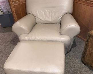 Leather Chair and Ottoman $300.00