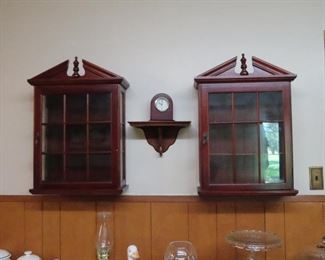 2 Mahogany Hanging Display Cabinets 