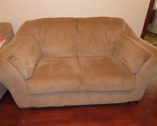 Matching Tan Cloth Loveseat 