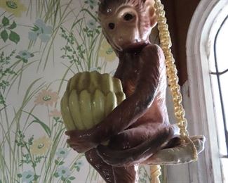 Hanging Vintage Ceramic Monkey 