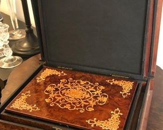Set of Moroccan or Turkish burl wood nested trinket boxes