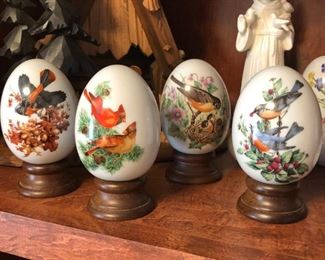 Collection of Avon porcelain egg collectibles