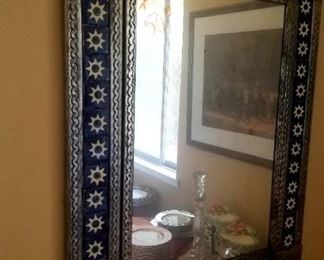 Mexican tin art mirror