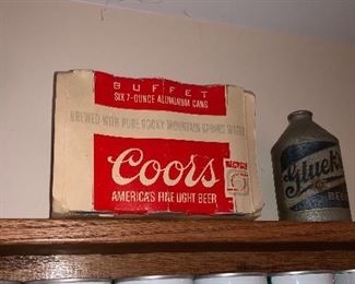 Gluek’s come can with Coors box $40.00 for both 