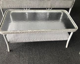 Wicker Glass Top Table $ 32.00