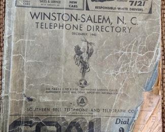 1941 Winston Salem N.C. Telephone Directory