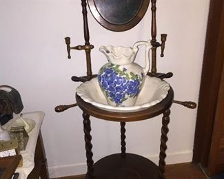Wash Stand with Pitcher and Bowl