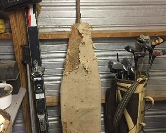 Skis/Wooden Ironing Board/Golf Clubs