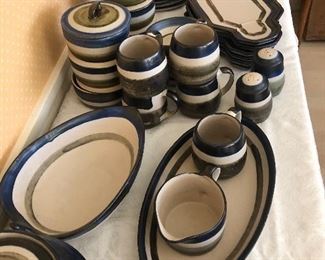 Hand fired pottery - entire set - Rare to find 