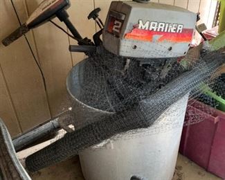 Trolling motor and Outboard - do not know if either of them work. (also we'll get to the worlds biggest crawfish pot soon, hold on) Also comes with (click the arrow again)