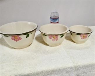 Desert Rose China 67 pieces including 3 nesting Mixing bowls and other serving pieces All $375