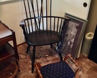 Antique Windsor Chair $125; stool $22