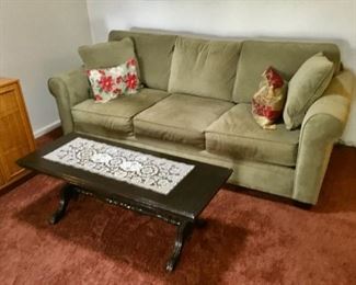 Like new Micro fiber Sofa $95; Coffee Table $40