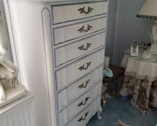 Shabby Chic/French Provincial Highboy Cabinet