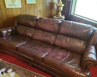 Excellent condition, this is a Dark Brown Leather Sofa
