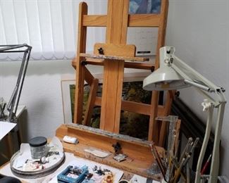 Easels, Canvas and lots of Art Supplies. 