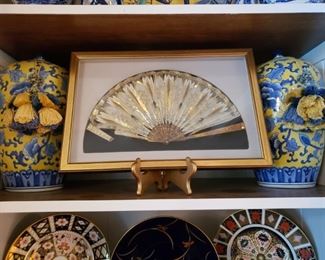 Wonderful Framed Fan with Gold Touches