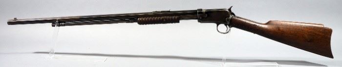 Winchester Model 90 .22 Short Pump Action Rifle SN# 848628, Octagonal Barrel, RDC Carved In Butt, No Butt Plate, Crack In Stock, In Gun Sleeve