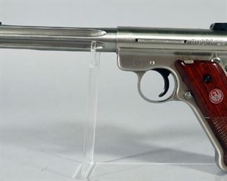 Ruger Mark III Target Hunter .22 LR Pistol SN# 299-11735, With 3 Total Mags, Scope Rail And Paperwork, In Original Hard Case