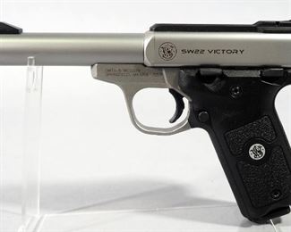 Smith & Wesson Model SW22 Victory .22 LR Pistol SN# UDT4035, With 4 Total Mags, Scope Rail And Paperwork, In Original Box