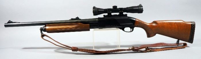 Remington 870 Wingmaster Magnum 12 ga Pump Action Shotgun SN# Not Found, With Swift 4x32 Scope Aimtech Scope Mount And Leather Sling