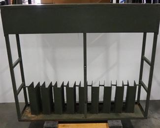 Steel Military Style Long Arm Rack, Holds 9 Firearms, 43.5" H x 51" W x 12" D