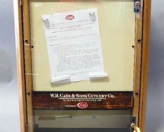 Unused New Case Retail Wall Hanging/Table Top Knife Display And Storage Cabinet Metal Front, Storage, With Keys, 28.5" H x 22" W x 10.5" D