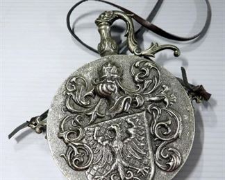 Reproduction Medal Powder Flask With High Relief