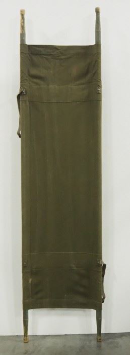 Vintage Military Collapsable Medical Stretcher, 90" Long x 22" Wide When Extended