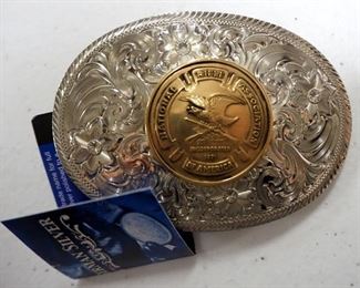 Belt Buckle Collection, Themes Include NRA, Hunting, Fishing, Military, And More, Qty 11