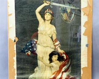 World War One "They Shall Not Perish" Lithograph By Douglas Vlak 1918, 30" Wide x 40" High