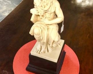 18" Vintage Michelangelo's "MOSES" heavy statue