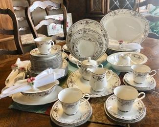 "ADAGIO, by Noritake Fine China," 8 Full Place Settings plus Serving Pieces, 54 Total Pcs. (Discontinued, Pattern #7237)