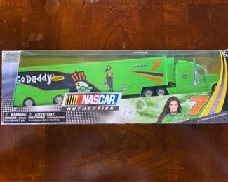 NASCAR Authentic, c.2012, #7 Danica Patrick, Go Daddy, 1/64th Truck Hauler, New In Box