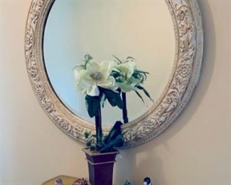 Hall mirror w/ mounted table.