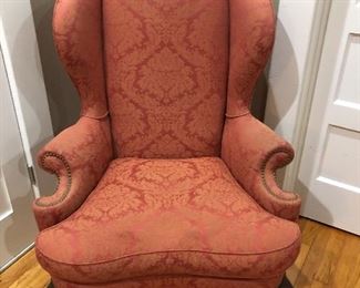 One of a Pair of Wing Back Chairs