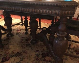 Depression Era Dining Table with 2 Leaves