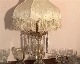 Crystal Lamp with Long Prisms