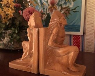 Pair of Native American Book Ends